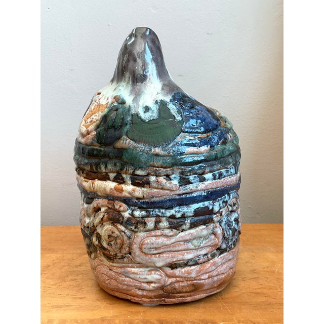 Vintage Abstract Ceramic Coil Vase For Sale - Image 10 of 12