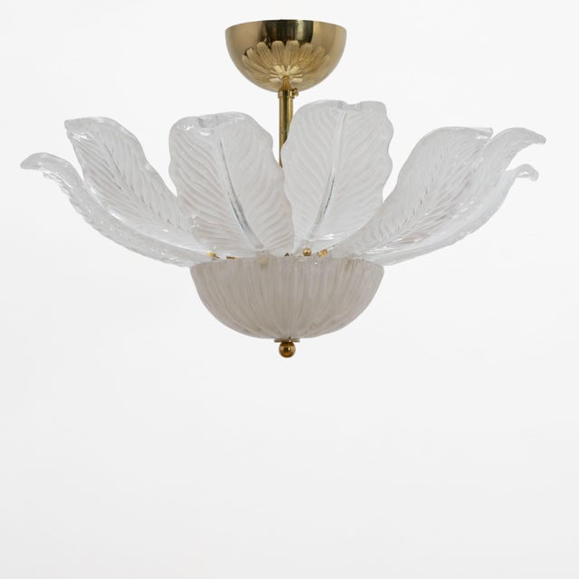 Murano Glass Ceiling Light with White Glass Flower-Shaped Petals, 2000 For Sale - Image 9 of 9