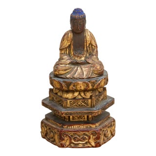 Finely Carved Gilded Buddha For Sale