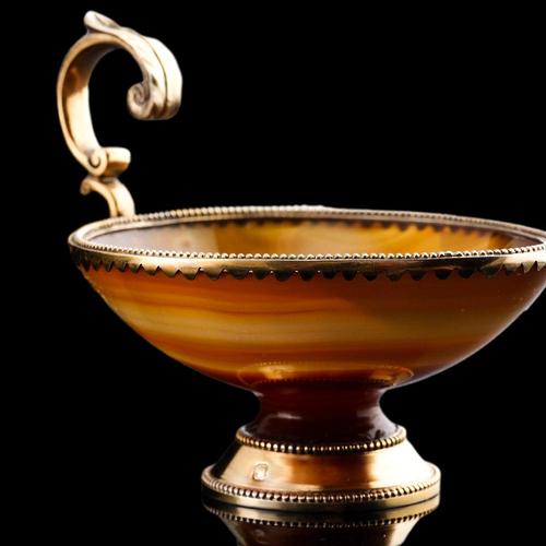 Antique French Silver Gilt Mounted Agate Cup, 1800s For Sale - Image 12 of 18