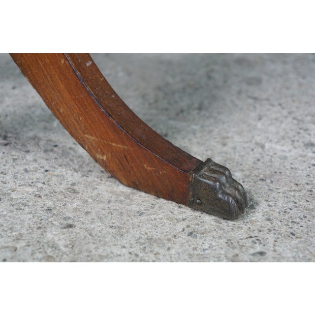 Vintage Georgian Style Round Mahogany Piecrust Pedestal Table Sculpture Stand For Sale - Image 10 of 18