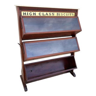 19th Century "High Class Biscuts" Mahogany Shop Display Cabinet by Parnall & Sons For Sale