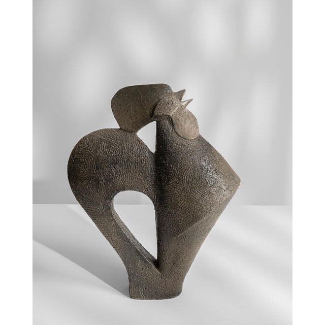 Mid 20th Century France Brutalist Chocolate Terracotta Sculpture For Sale - Image 9 of 15