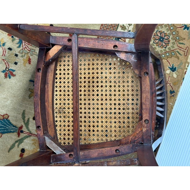 Edwardian Mahogany Fan Back Cane Seat Side Chair, Antique For Sale - Image 10 of 11