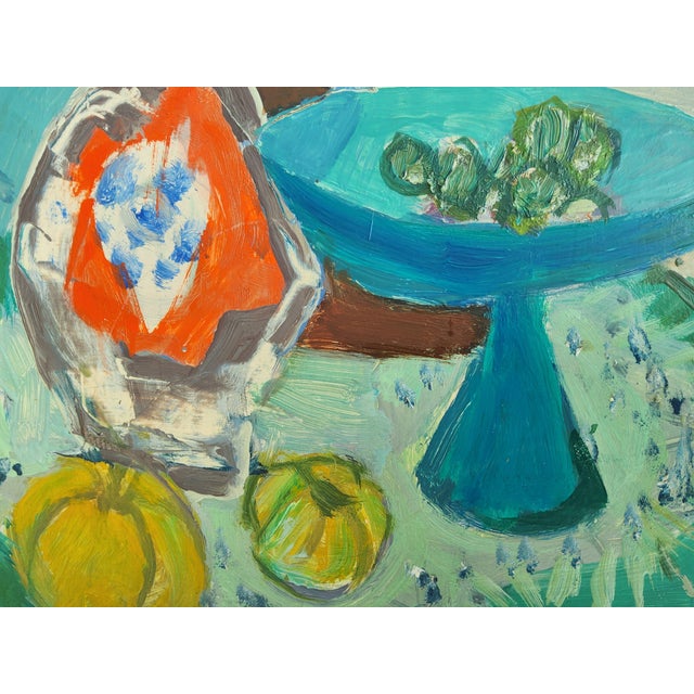 1960s 1960s Mid Century Modern Still Life Painting by Swedish Artist Gerhard Karlmark For Sale - Image 5 of 18