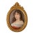 19th C Porcelain Miniature Portrait Young Woman W Dark Hair Signed Sherl For Sale