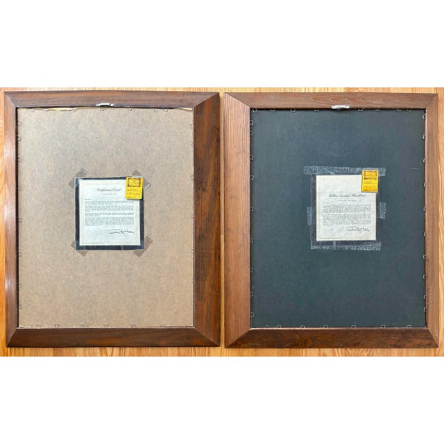 Brown 1970s Lithograph Western Bird Prints by Ray Harm, Framed and Signed, a Pair For Sale - Image 8 of 10