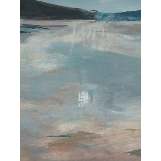 Contemporary 'Quiet Expanse' Original Abstract Coastal Landscape Acrylic Painting by British Artist Nicky Knill Jones, Framed For Sale - Image 9 of 11