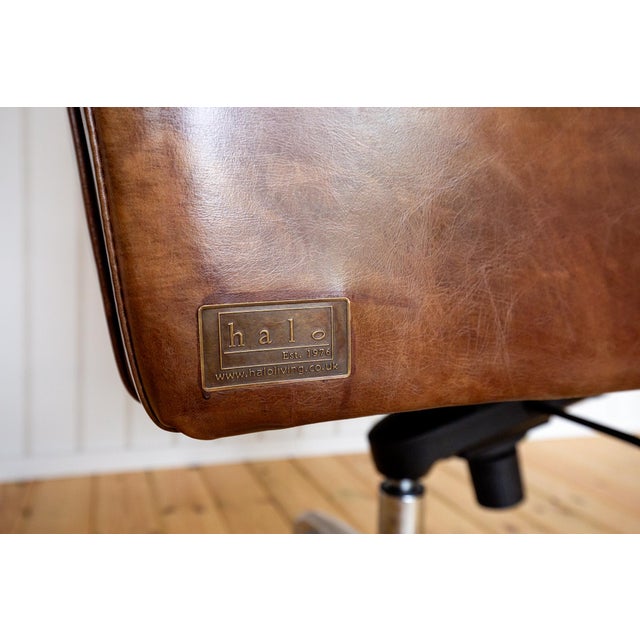 Leather Executive Desk Swivel Chair in Cigar Leather by Timothy Oulton for Halo, 2010s For Sale - Image 16 of 18