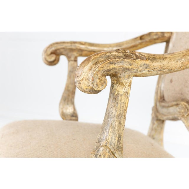 Large 18th Century Italian Silver Gilt Armchairs, Set of 2 For Sale - Image 3 of 8