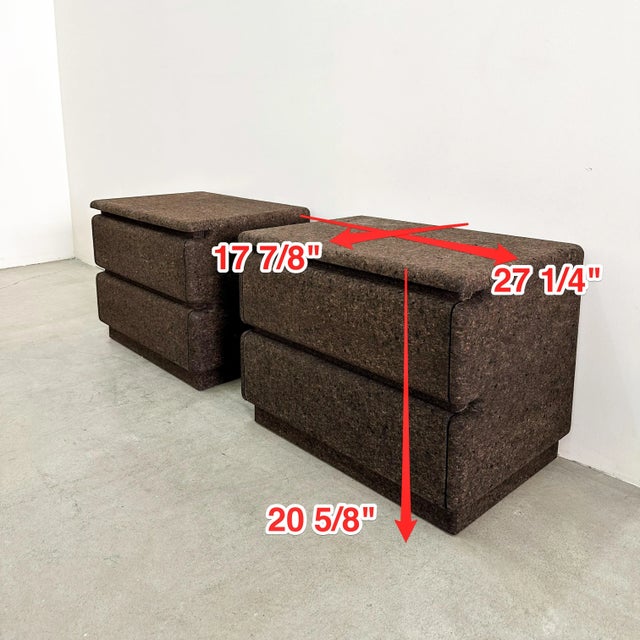 Pair of Vintage Mid Century Modern Nightstands in Chocolate Cork For Sale - Image 11 of 11