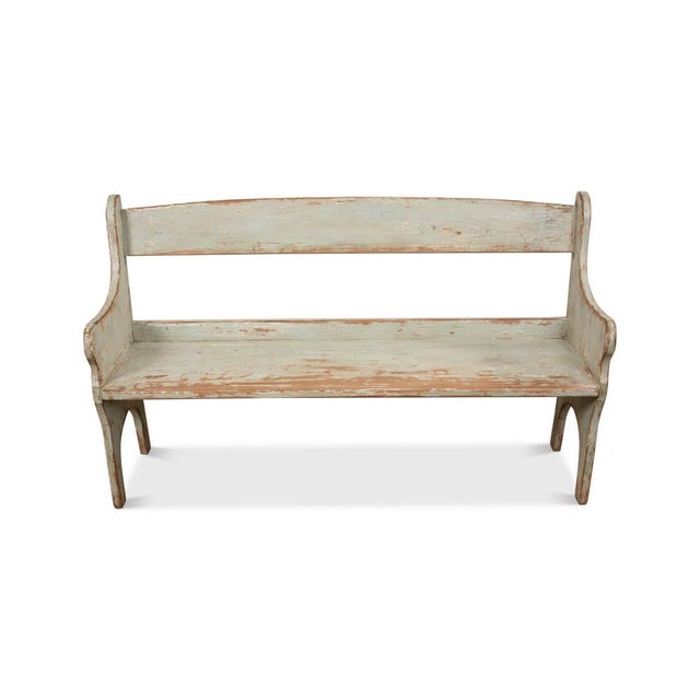Rustic Painted Bench For Sale - Image 4 of 9