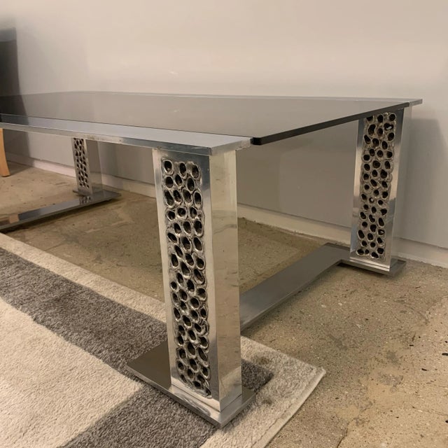 1970s Willy Luyckx Aluclair Belgian 1970s Sculptural Table For Sale In New York - Image 6 of 13