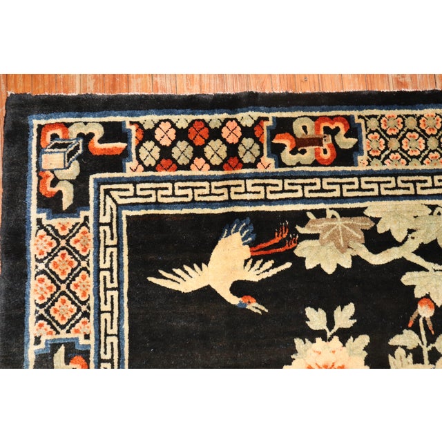 Early 20th Century Zabihi Collection Chinese Batou Pictorial Rug - 4'4" x 6'9" For Sale - Image 4 of 10