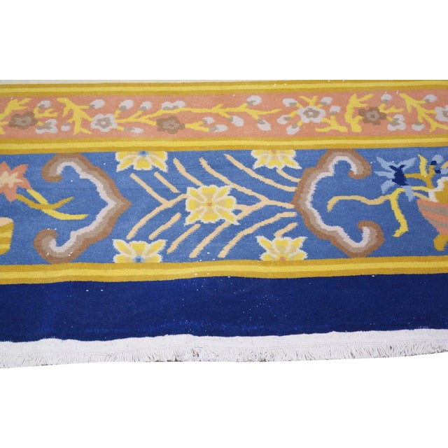 Vintage Chinese Art Deco Hand Knotted Wool Rug, 10'8'' X 14'4'' For Sale - Image 4 of 6