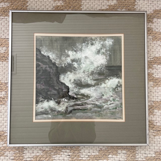 Vintage Framed and Signed Moody Piano Seascape Painting