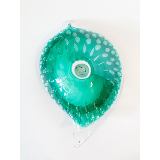 Glass Vintage Murano Hand Blown Glass Leaf Catchall Dish For Sale - Image 7 of 11