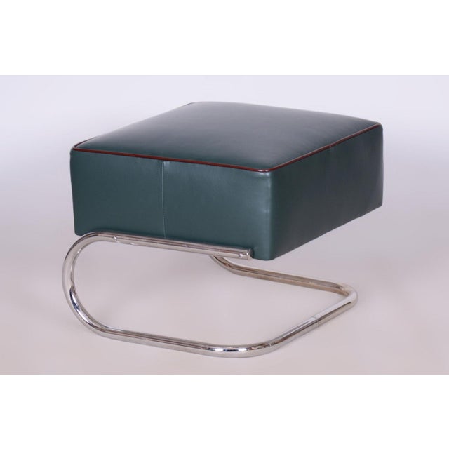 Bauhaus Stool in Chrome & Leather attributed to Robert Slezák, Czech, 1930s For Sale - Image 13 of 18