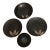 Asian Style, Black Ceramic Plates - Set of Four For Sale
