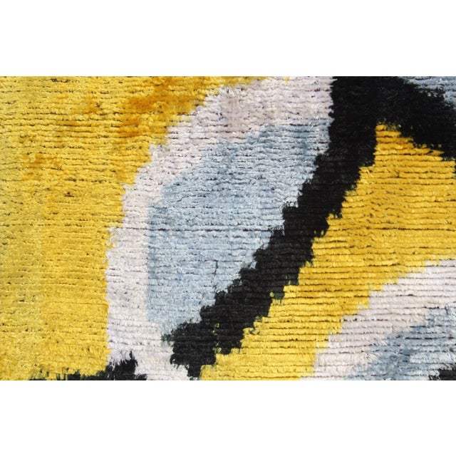 Modern Contemporary Silk Velvet Ikat Pillow For Sale - Image 3 of 10