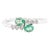 Modern Emerald Diamond Wedding Ring Size 7 in 14k White Gold For Sale