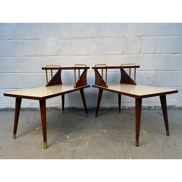 1950s Mid-Century Modern Atomic Tiered Table Set, 3 Pieces For Sale - Image 13 of 18