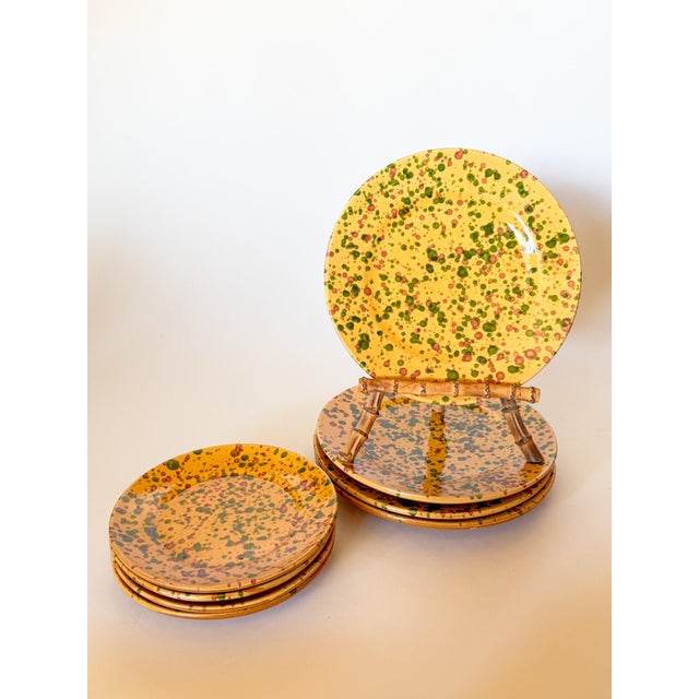 Late 20th Century Vintage Splatterware Dinner and Salad Plates, Made in Italy for Neiman Marcus For Sale - Image 5 of 10