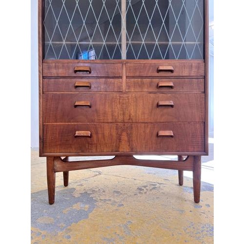 Brown Danish Teak Display Cabinet For Sale - Image 8 of 11