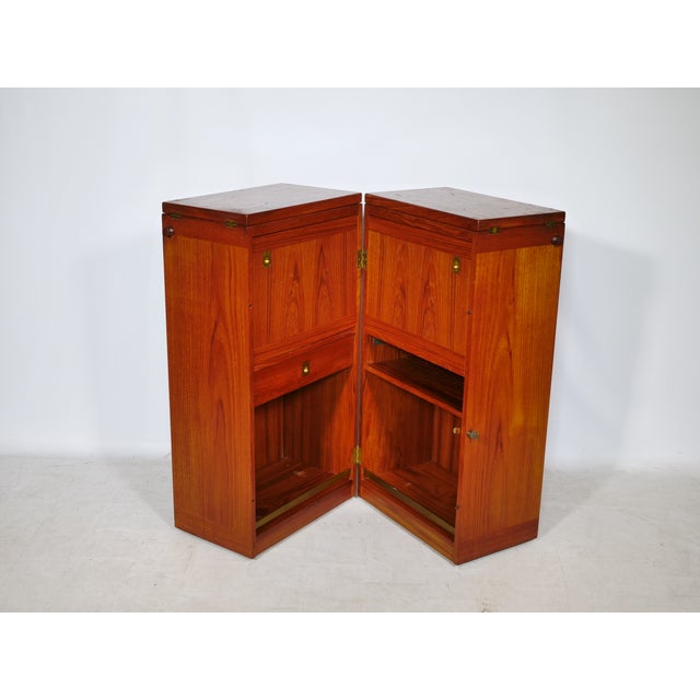 Wood Mid-Century Folding Teak Bar Cabinet by Reno Wahl Iversen for Skovby, 1960s For Sale - Image 7 of 18