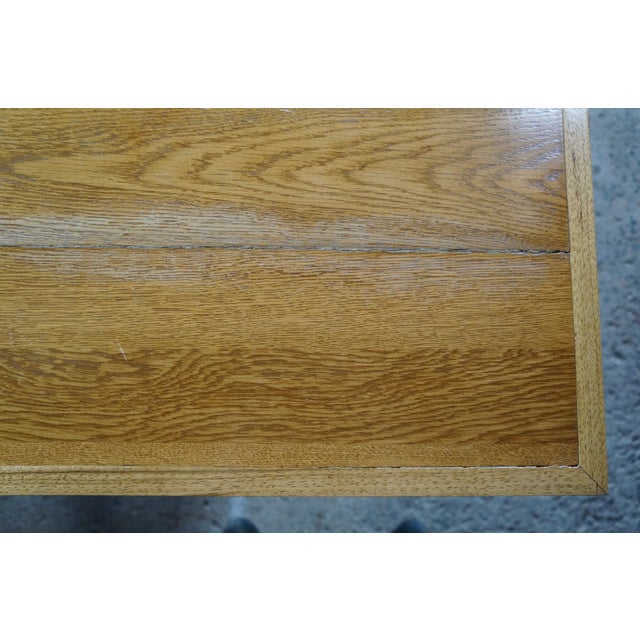 Antique American Victorian Arts & Crafts Quartersawn Oak & Marble Dining Table For Sale - Image 15 of 15