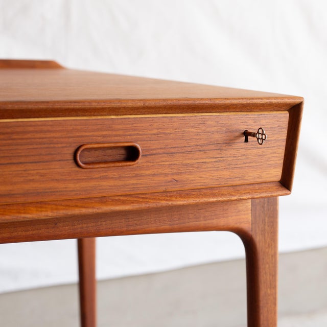 A rare, maker-confirmed writing desk by Svend Åge Madsen, one of Denmark's most collected mid-century designers. This is...