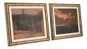 Italian Abstract Paintings, 1980s, Oil on Canvas, Framed, Set of 2