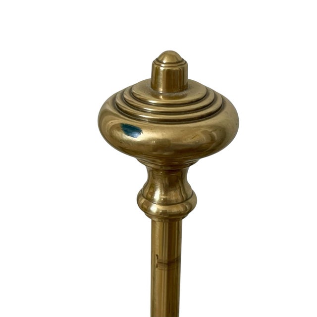 Mid 20th Century Vintage French Bouillotte Lamp Frederick Cooper Brass Tole Metal Black For Sale - Image 5 of 9