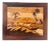 Vintage Native American Wood Inlay Landscape, 1940s For Sale