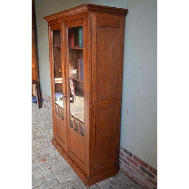 Wood Art Deco Bookcase in Oak, 1920s For Sale - Image 7 of 11
