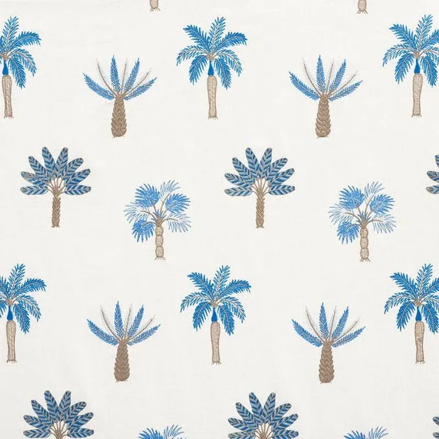 Delightful, stylized palms embroidered on a fabulous linen ground. Each tree showcases a variety of stitching techniques,...