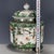 Vintage Chinese Green Ground Famille Rose "Figural" Covered Jar With Old Museum Label For Sale - Image 4 of 9