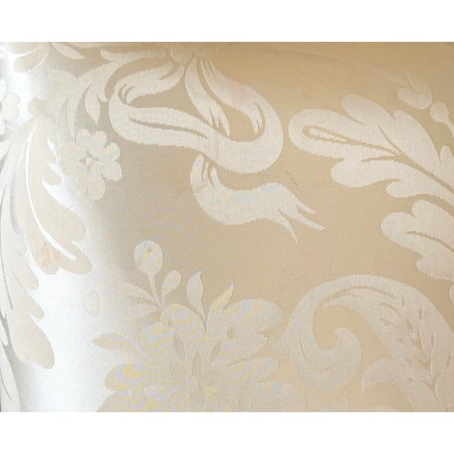 Neoclassical Carved Mahogany and Gilt Scroll Arm Window Bench Seat For Sale - Image 11 of 12