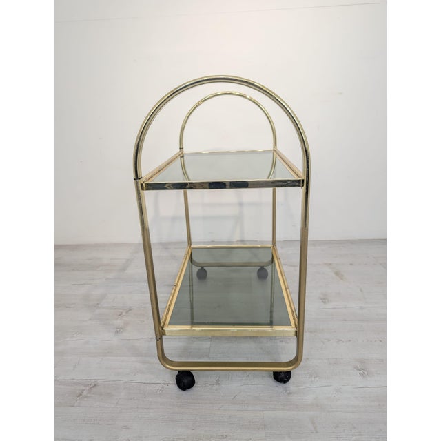 1970s Hollywood Regency Italian Mobile Brass Bar, 1970s For Sale - Image 5 of 16