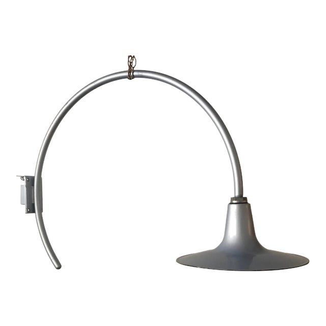 Vintage Powder Blue Wall Mount Barn Light For Sale