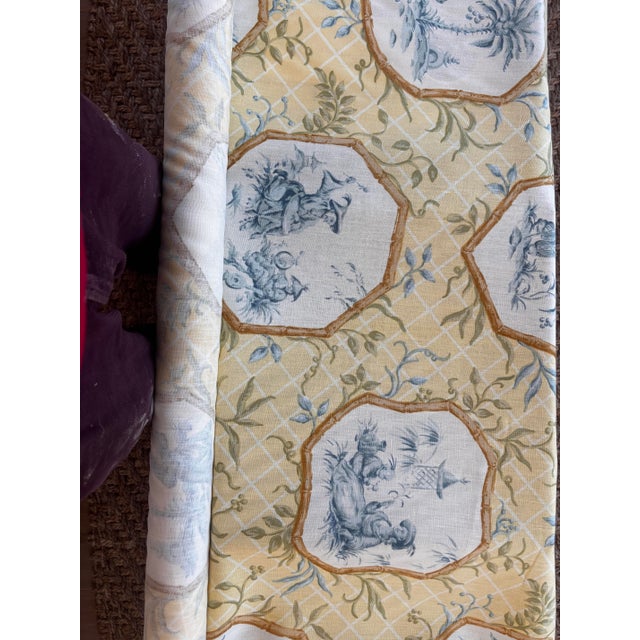 2000 - 2009 Carlton V French Linen Fabric- By the Yard For Sale - Image 5 of 7