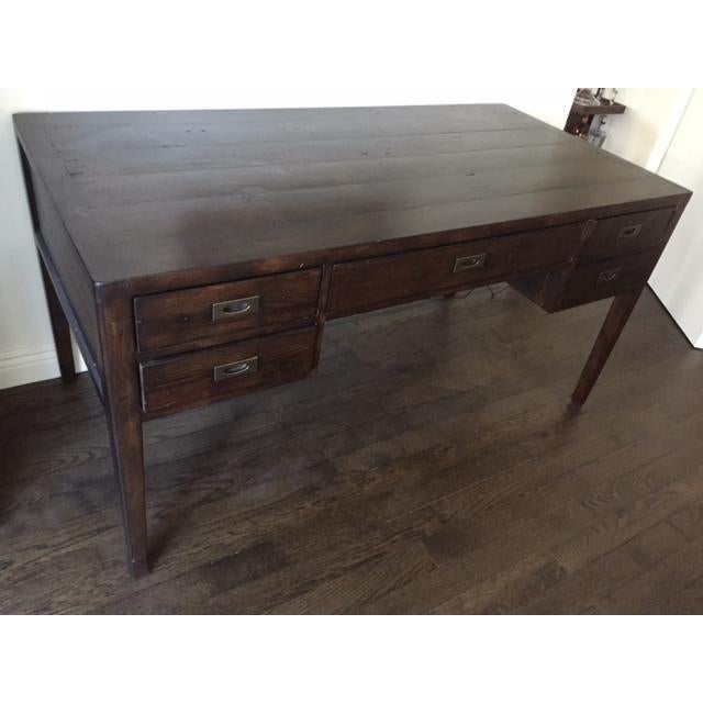 Rustic Crate and Barrel Morris Chocolate Brown Writing Desk Chairish