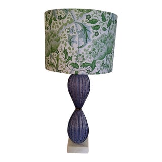 Murano Glass Bubble Lamp With William Morris Shade For Sale