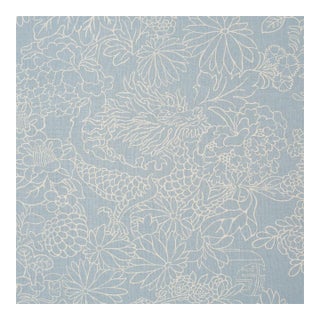 Schumacher Chiang Mai Dragon Silhouette Fabric In Ciel De Provence For Sale
