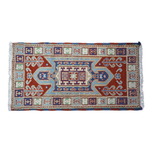 Vintage Indian Platinum Tribal Wool Rug Runner Carpet Mat 26" X 48"
