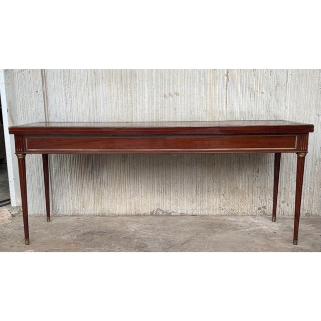 French Louis XVI Style Mahogany Convertible Console For Sale - Image 3 of 11
