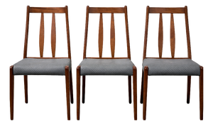 Vintage Danish Teak Dining Chairs from Drylund, 1970s, Set of 3