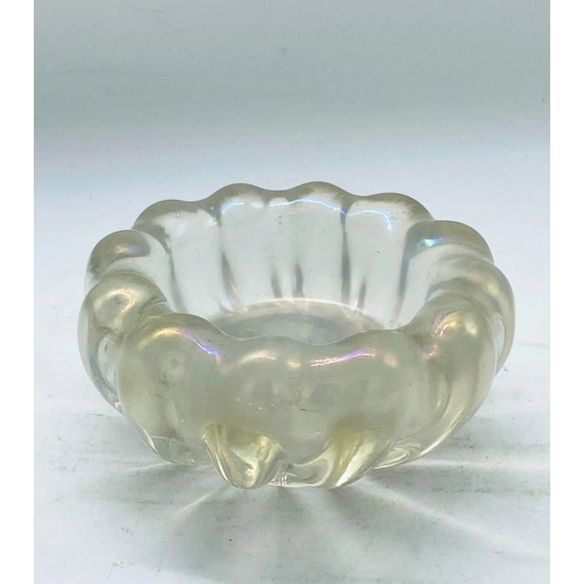 Bowl or "a large costolature" cup in heavy iridescent Murano glass, designed by Ercole Barovier for Barovier & Toso in...