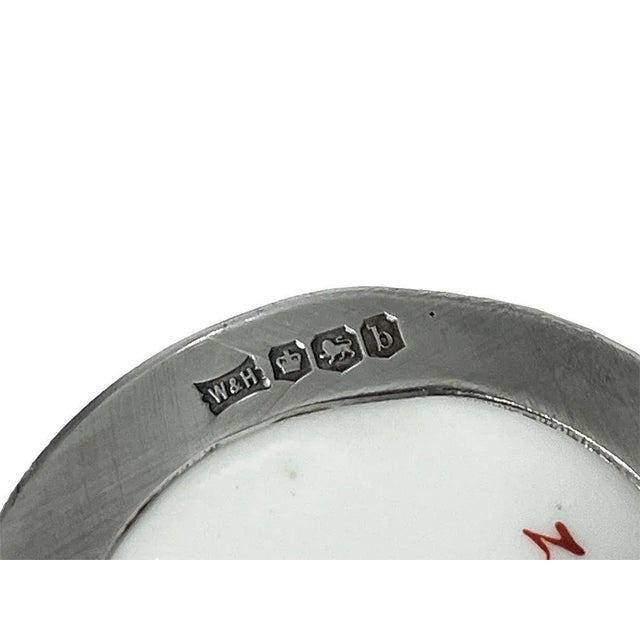 Metal Coffee Cups and Saucers with Silver Cup Holders attributed to Walker & Hall for Wedgwood, 1919 For Sale - Image 7 of 12