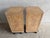 Beautiful vintage pair of Drexel Heritage burlwood dining table pedestals featuring dramatic book-matched burl veneer on...
